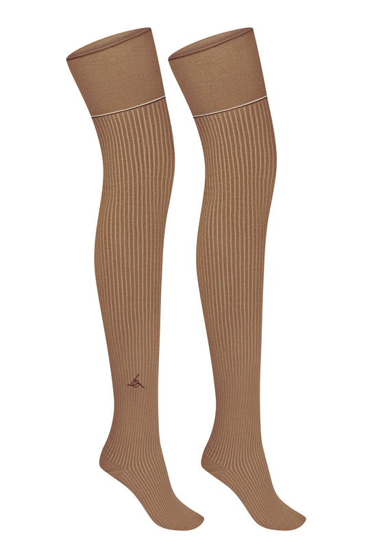 Tobacco Suede Stockings