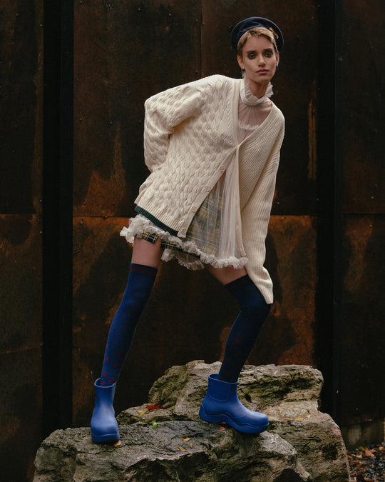 High knee socks Shur Shur Blue Cherry