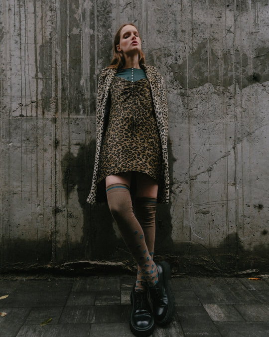 High knee socks Shur Shur Pine Cacao