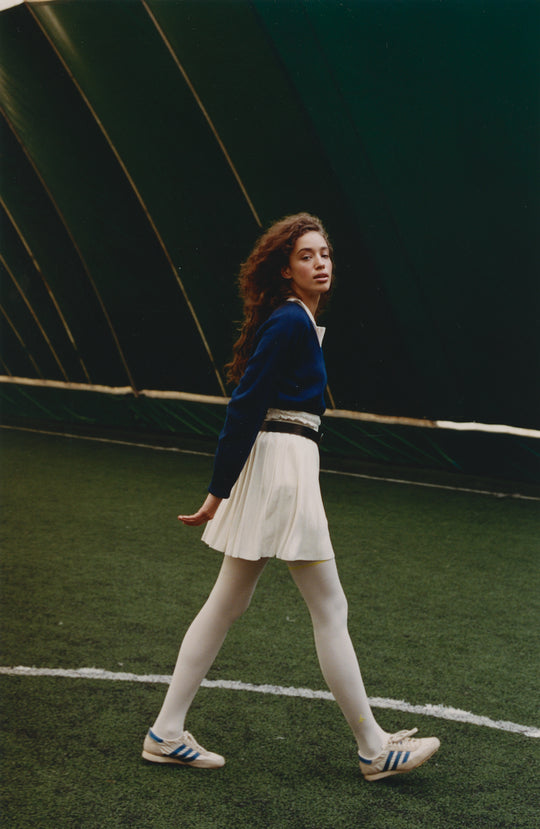 Rib White Acid stockings