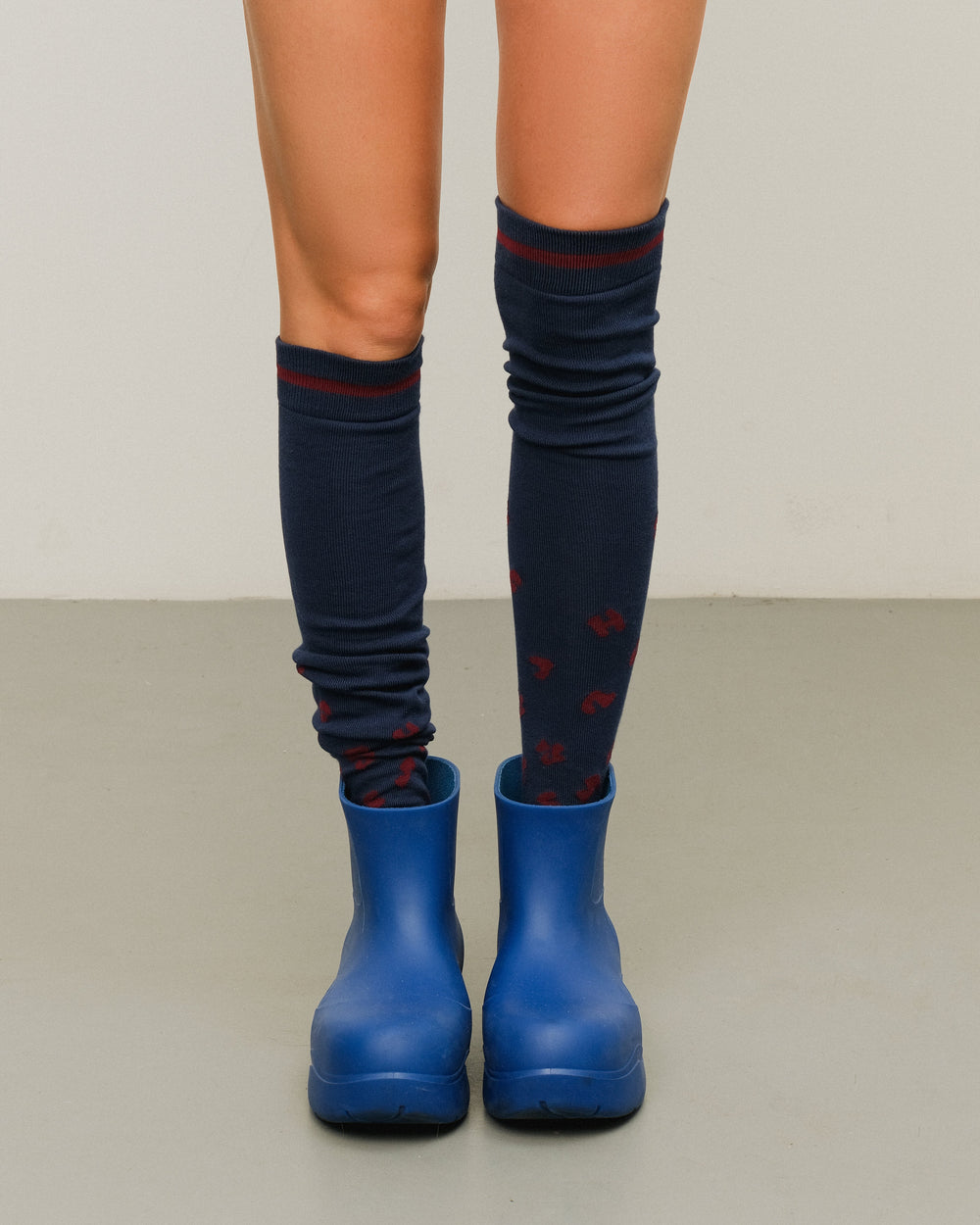 High knee socks Shur Shur Blue Cherry