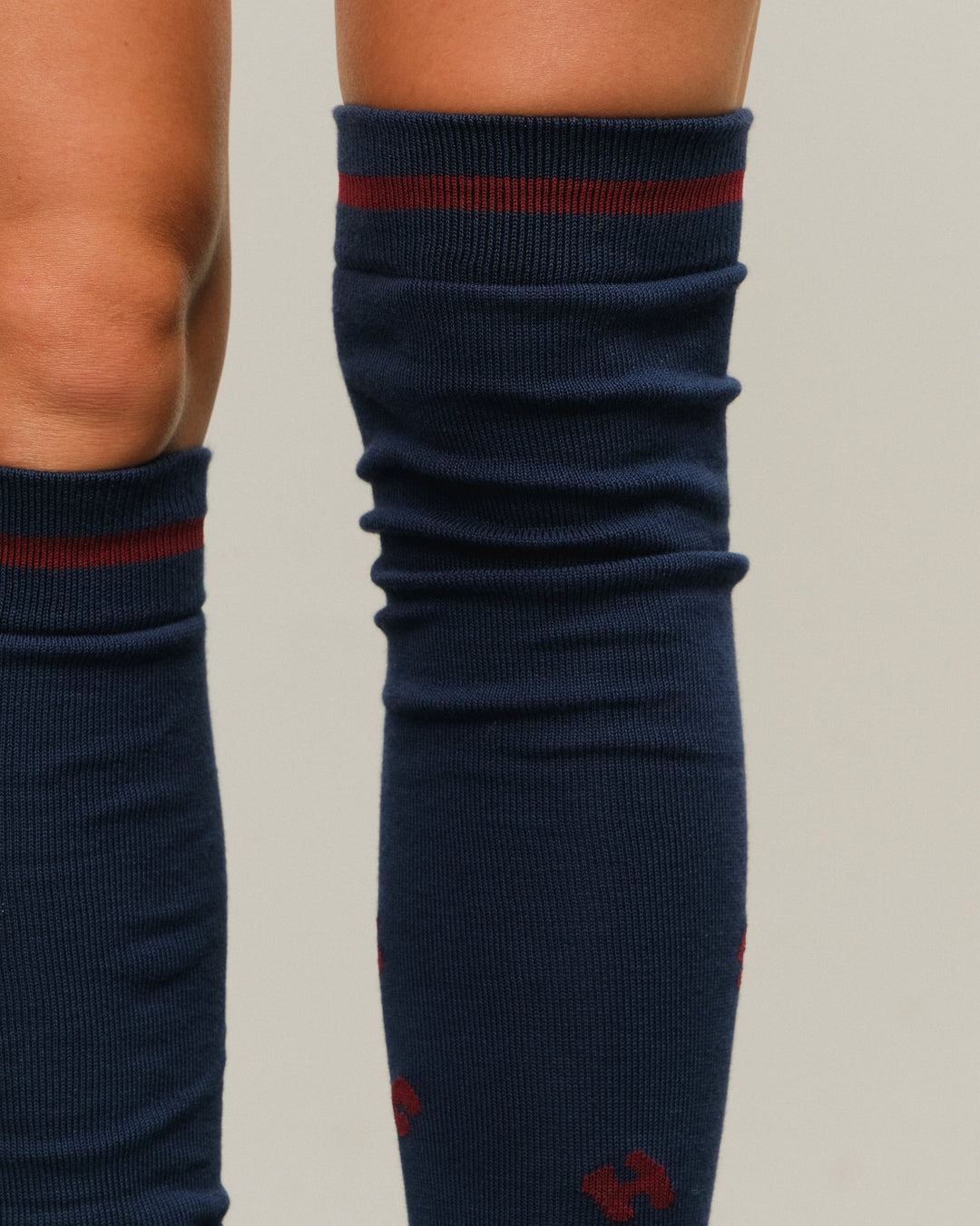 High knee socks Shur Shur Blue Cherry