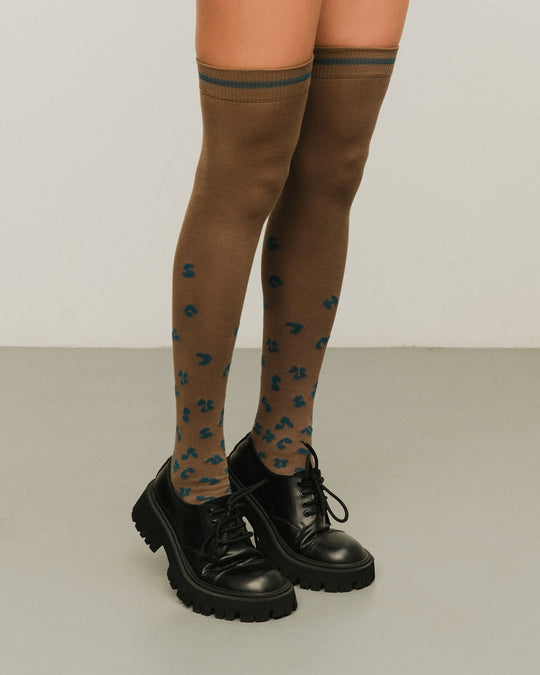 High knee socks Shur Shur Pine Cacao