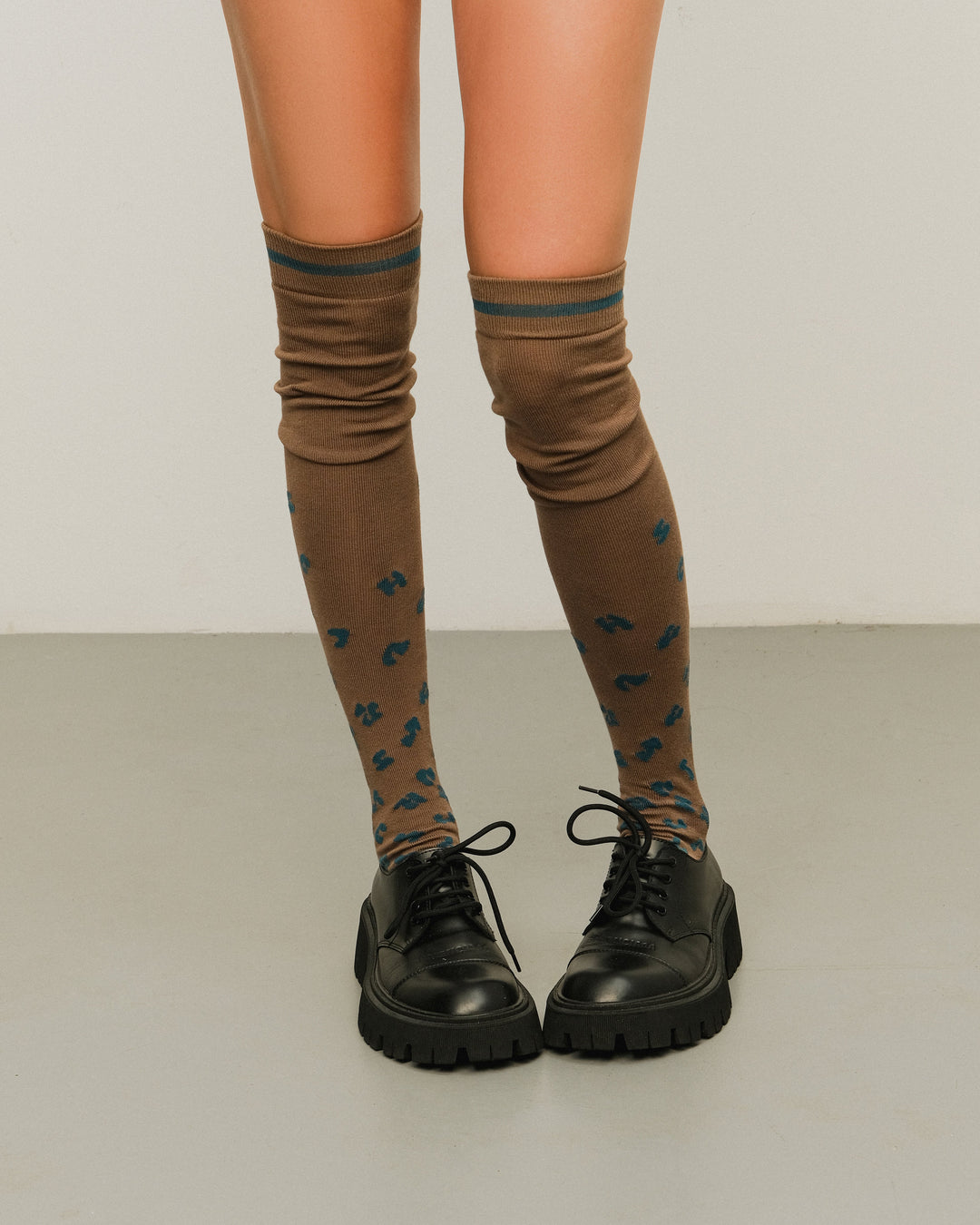 High knee socks Shur Shur Pine Cacao