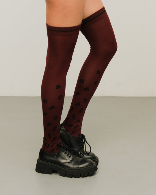 High knee socks Shur Shur Cherry
