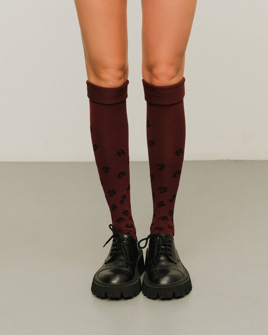 High knee socks Shur Shur Cherry
